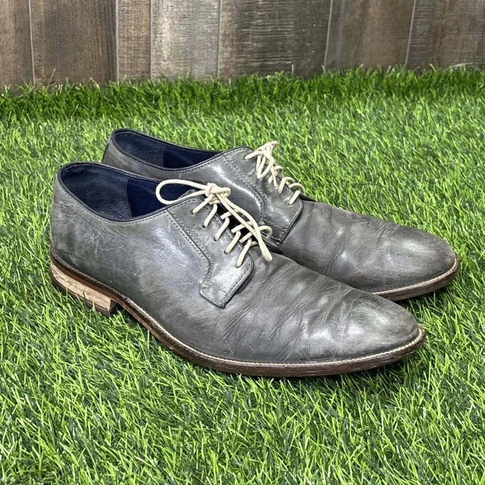 Cole Haan Williams Men's 10M Distressed Gray Leather Plain Toe Oxford Shoes